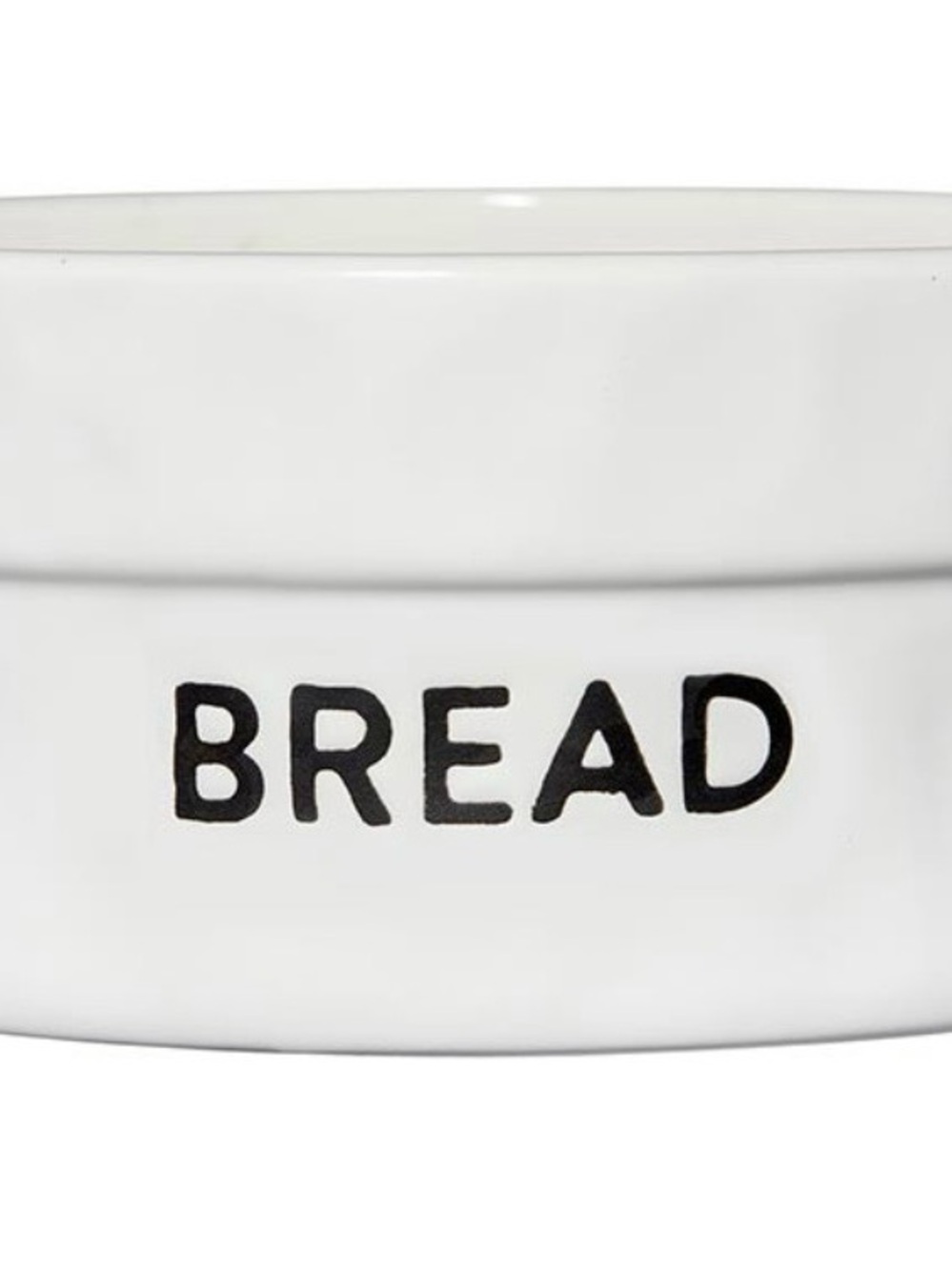 White Ceramic Bread Crock with Black Lettering - Picture 7 of 7